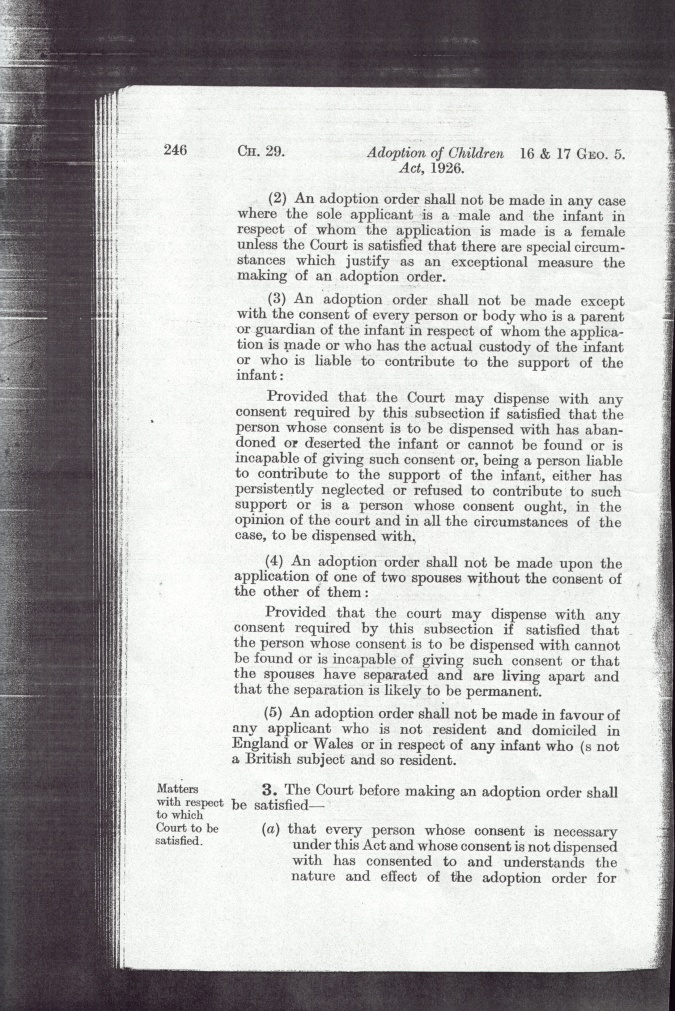 The 1926 Adoption Act - click here for the main Index page