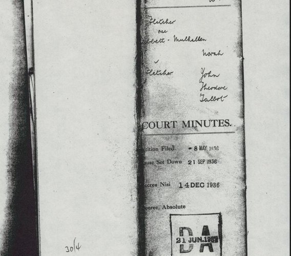 The Divorce Papers of John Theodore Talbot Fletcher - page 1