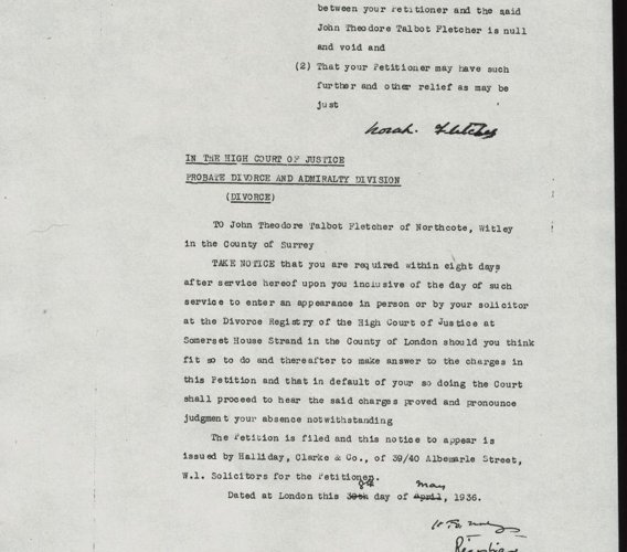 The Divorce Papers of John Theodore Talbot Fletcher - page 3