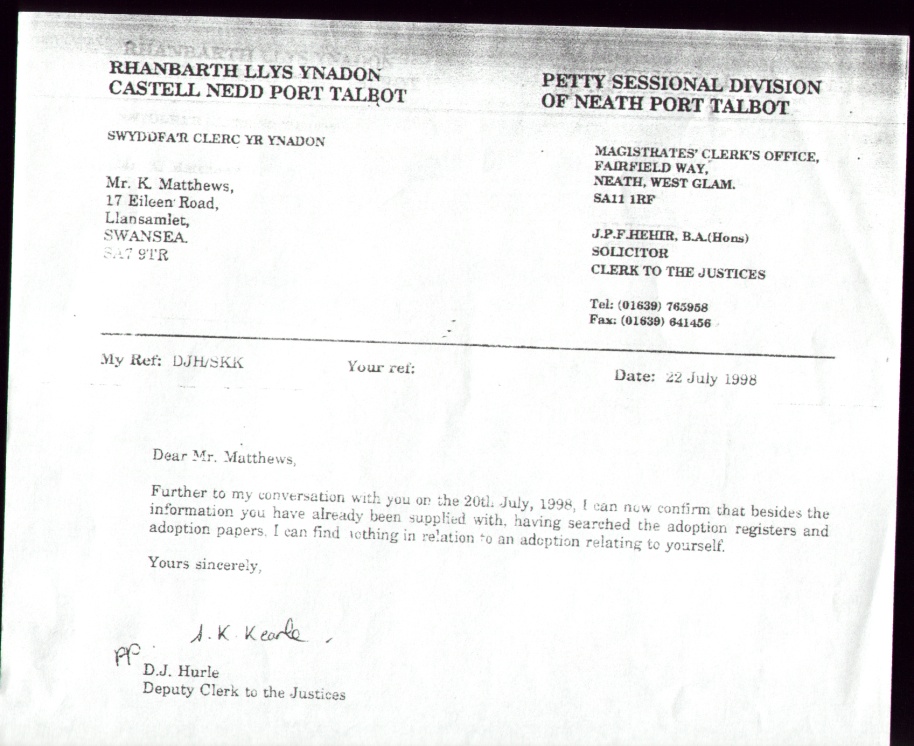 no adoption papers - click here for the main Adoption page